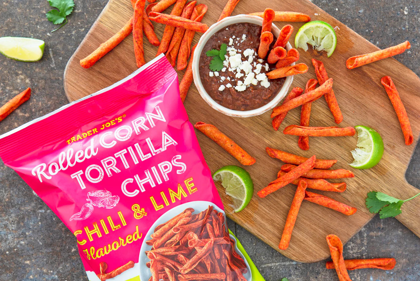 Trader Joe's Chili & Lime Flavored Rolled Corn Torilla Chips- 255g